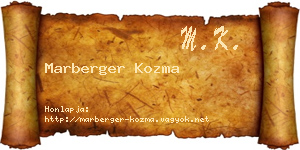 Marberger Kozma névjegykártya